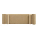 Mason - Arched Arm Bench With Bolster Pillows - Camel Brown Beige
