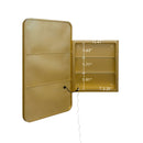 Rectangle Medicine Cabinet Mirror Bathroom Mirror With Storage Wall Mounted Medicine Mirror Cabinet With LED - Gold