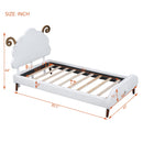 Upholstered Platform Bed With Sheep Shaped Headboard
