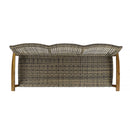 Outdoor 3 Seater Sofa With Rattan Cover - Gray