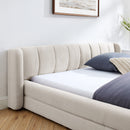 Modern Upholstered Bed Frame With Thick Chenille Fabric And Headboard