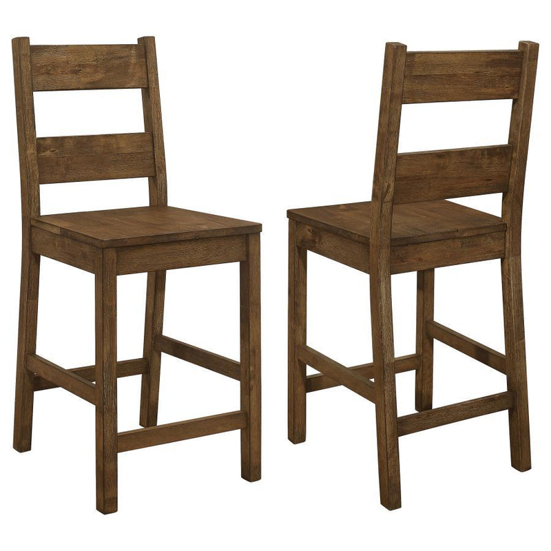 Coleman - Wood Counter Chair (Set of 2) - Rustic Golden Brown - Atlantic Fine Furniture Inc