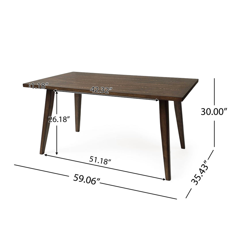 Farmhouse Style Indoor Wood Dining Set With 6 Chairs And Dining Table - Brown