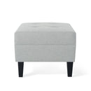 Classic Ottoman With Birch Wood Legs And Fabric Upholstery