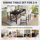 5 Piece Counter Height Dining Set, Bar Table With 4 Upholstered Chairs