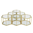Modern Coffee Table With Double Layer Tempered Glass And Polygonal Design