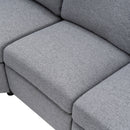 Power Recliner Sectional Sofa Home Theater Reclining Sofa With Two USB Ports, Two Storage Drawers For Living Room