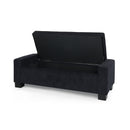 Textured Fabric Ottoman Bench With Hinged Lid