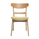 Mid Century Modern Dining Chair With Upholstered Seat And Wood Frame