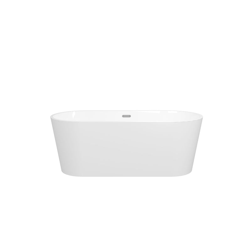 Freestanding Bathtub, Modern & Contemporary Design Soaking Tub With Toe-Tap Drain In Chrome And Classic Slotted Overflow