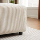 Modern Minimalist Corduroy Combination Sofa With 2 Comfort Cushions With USB & C Charging Ports