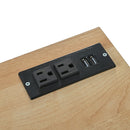 Pet Friendly Furniture Style Cat Litter Box House With Sisal Scratching Door And Charging Socket - Beige / White