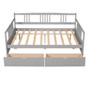 Full Size Daybed Wood Bed with Two Drawers,Gray(OLD  SKU:LP000058AAE)
