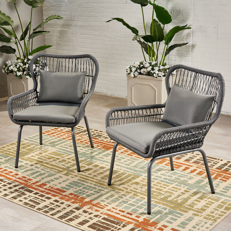 Southport - Club Chair With Woven Rope And Cushions