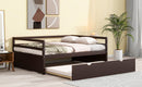 Twin Size Wood Daybed with Twin Size Trundle, Espresso