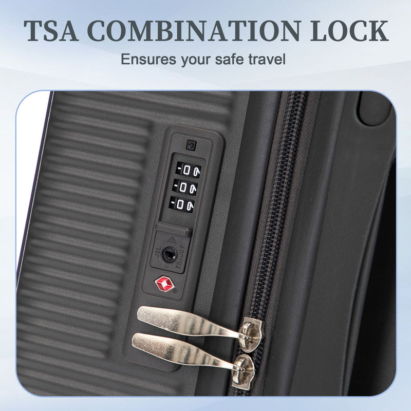 20" / 24" / 28" 3 Pieces / Set Spinner Wheel Luggage, Carry On Suitcase, Matching Color, TSA Combination Lock
