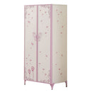 Priya II - Synthetic Leather Purple Wardrobe - Purple / White