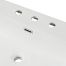 Vanity Top With 3 Faucet Holes, Rectangular Basin For Bathroom - White