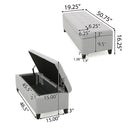 Home Mission - Upholstered Storage Ottoman Bench - Light Gray