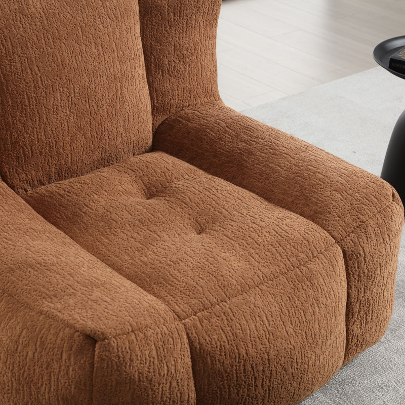 Modern Indoor Fluffy Bean Bag Chair With Memory Foam And Ottoman, Super Soft