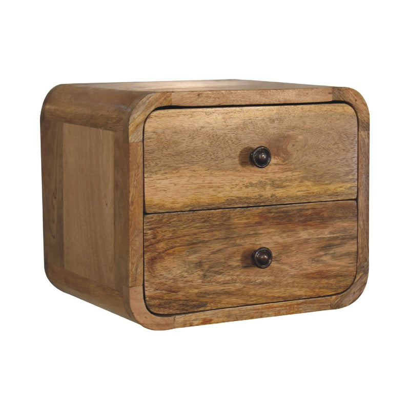 Mini Curve Floating Bedside - Oak