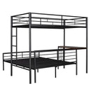 Bunk Bed With Desk, Ladder And Quality Slats For Bedroom
