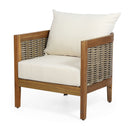 Outdoor Acacia Wood Club Chairs With Cushions