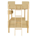 Bunk Bed With 3 Storage Shelves, Adjustable Ladder Left Or Right
