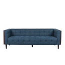 Contemporary Mid-Century Charm 3 Seater Sofa With Button Tufted Waffle Stitching