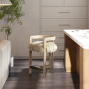 Millwick - Low Back Genuine Fur Counter Stool - Natural Blonde