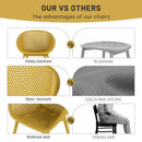 2 Piece Durable Single Chair With Mesh Hollow Out Design