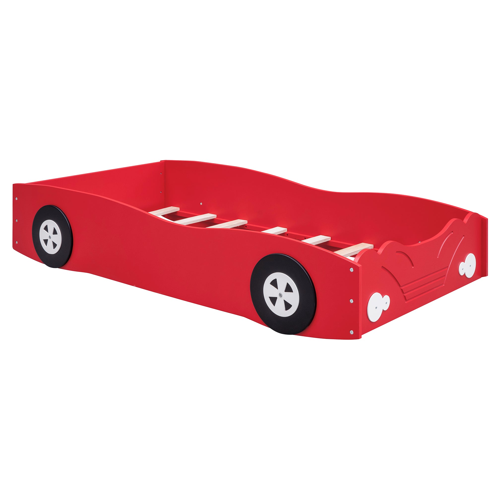 Twin Size Car-Shaped Platform Bed, Red - Atlantic Fine Furniture Melbourne FL