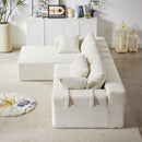 Modern Chenille Upholstered Sectional Sofa Couch Set With 6 Pillows,Free Combination