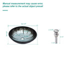 Crackle Vessel Sink With Pop Up Drain, Oval Bathroom Basin - Gray