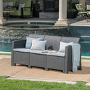Outdoor 3 Seater Rattan Sofa With Water Resistant Cushions