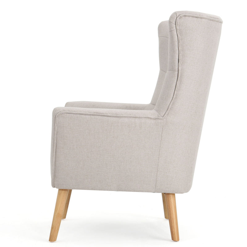 Club Chair With Rubberwood Legs