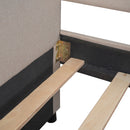 Full size Upholstered Daybed with Twin Size Trundle, Wood Slat Support, Beige(OLD SKU :LP000118AAA)