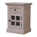 Glazed Bedside Table - Stone White
