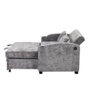 Pull Out Loveseat Sofa With Adjsutable Backrest, 2 Pillows, Cup Holders, USB Ports For Living Room
