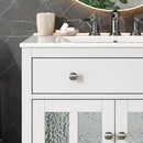 Bathroom Vanity With Ceramic Sink, Adjustable Shelf & Tip Out Tray
