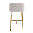 Fran - Pleated Waves Contemporary / Glam Fixed Height Counter Stool (Set of 2)