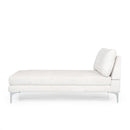Fabric Upholstered Chaise Lounge With Iron Bracket Legs