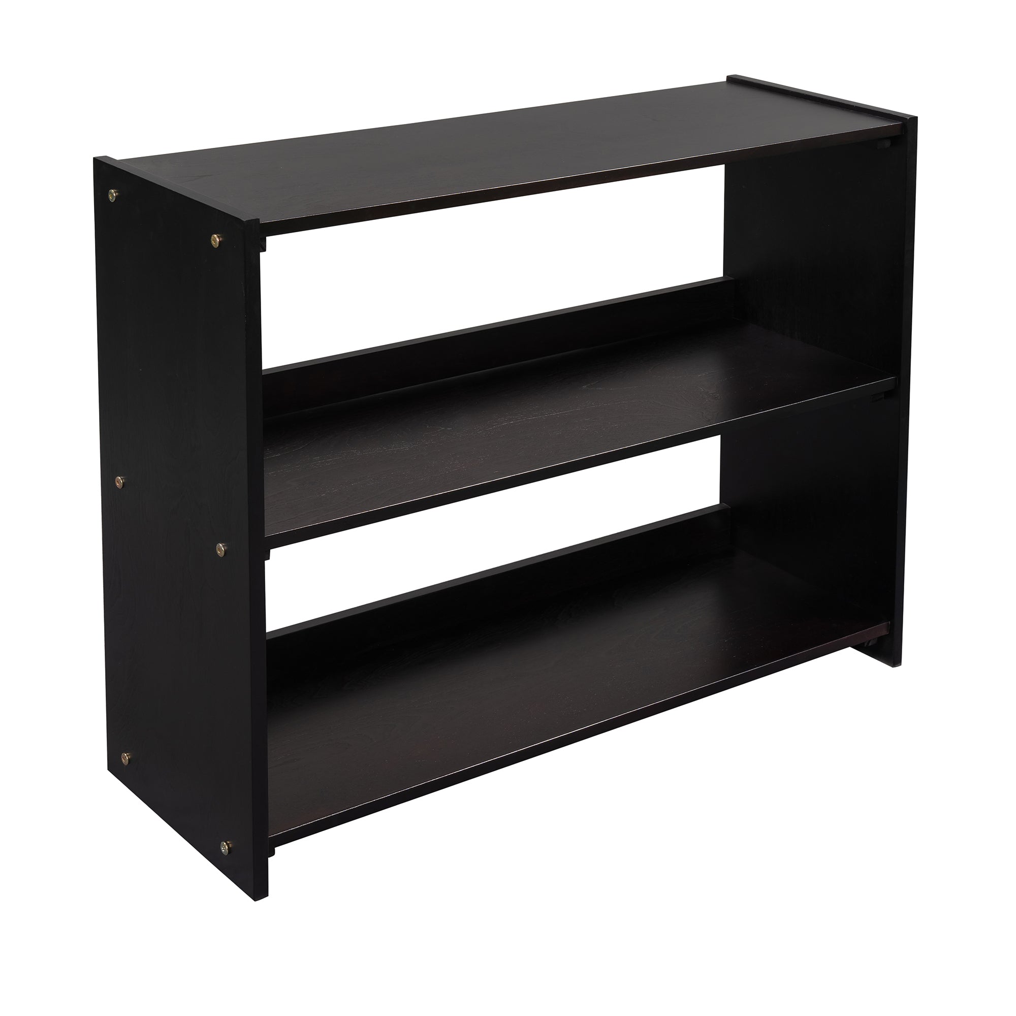 Low Twin Size Loft Bed with Cabinets, Shelves and Slide - Espresso(OLD SKU :LP000503AAP) - Atlantic Fine Furniture Melbourne FL