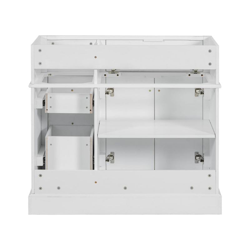 Vanity Without Basin Sink, Frame Bathroom Storage Cabinet, Freestanding Vanity With 3 Drawers & Adjustable Shelf