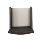 Outdoor Rattan Dining Chair With Straight Legs And Sloped Arms