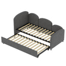 Modern Velvet Upholstered Daybed With Additional Bed Frame