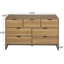 Modern 7 Drawer Dresser Cabinet - Walnut