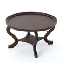 Elegant Coffee Table With Rimmed Top And Curved Design