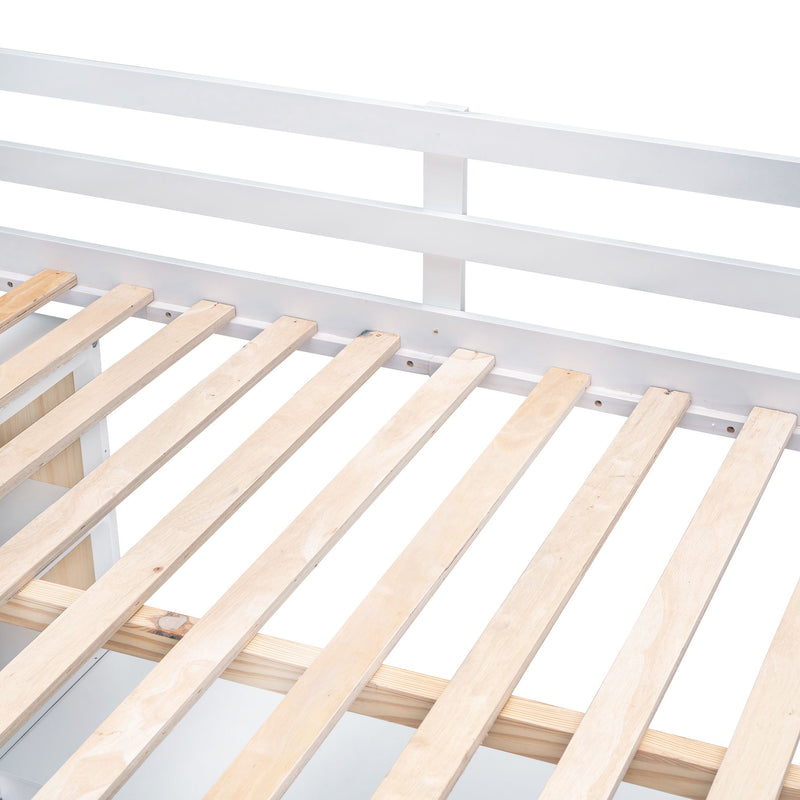 Loft Bed With Ladder, Shelves, And Desk