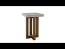 Keven - Sofa Table - Faux Concrete Top & Walnut